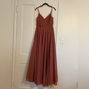 Lulus All About Love Rusty Rose Maxi Dress size L